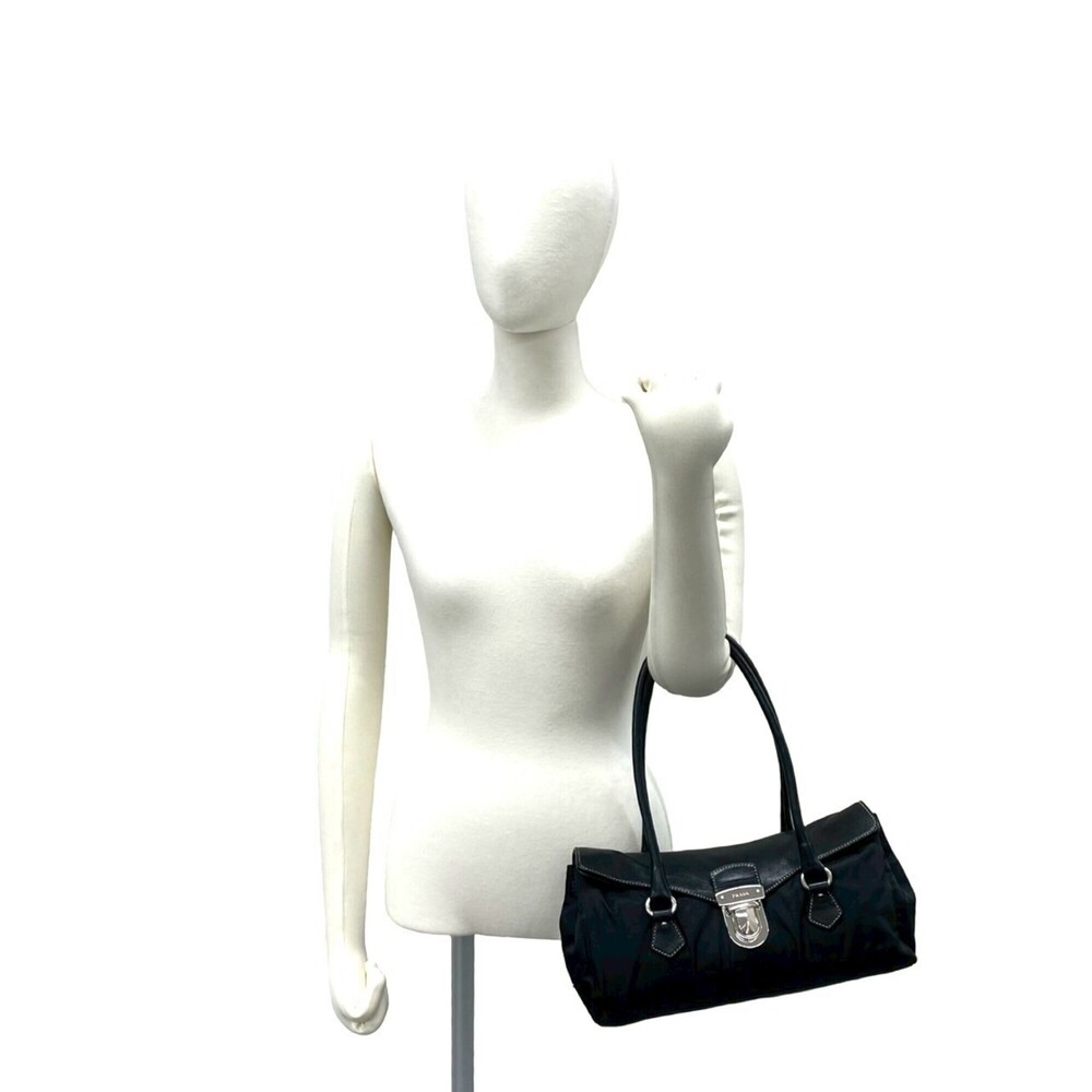 PRADA Black Leather Shoulder Bag - Picture 2 of 10